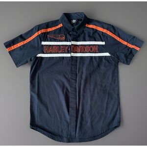 Harley-Davidson Motorcycles Mechanics Shirt Skull Embroidered Logo Medium JBHS